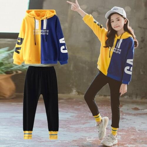 Fashion Girls Clothes Set Teen Girls Tracksuit Spring 2021 Autumn Long Sleeve 2pcs Children Suits Little Girl Sets 8 10 12 Years