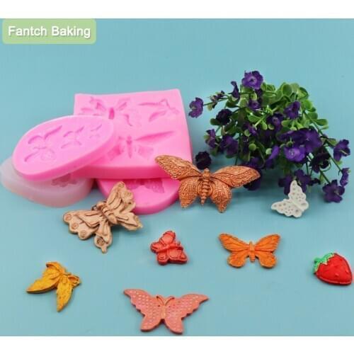 Butterfly Soft Silicone Mold For Fondant Chocolate Biscuit Dough Cutting DIY Baking Plastic Cake Decoration Tool Resin Art Mould