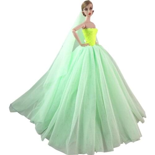1:6 Elegant Princess Gown Wedding Dresses Outfits for Barbie Doll Clothes 1/6 BJD Dolls Accessories Kids Toys Best Gift for Girl