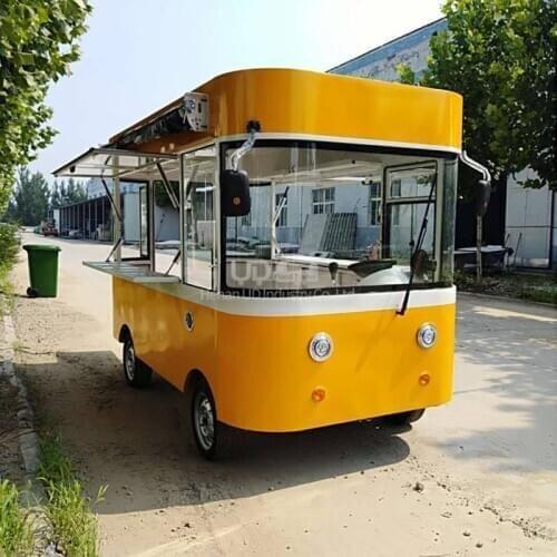 New Design Ice Cream Truck Fast Food Kiosk Electric 4 Wheels Halal Taco Vending Car Waffle Cart