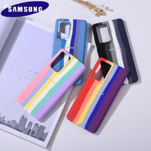 Rainbow Phone Case Original SAMSUNG Galaxy S21 Plus/S21 Ultra /S21+ Silicone Color Drew Cute Case Quality Colorful Protect Shell