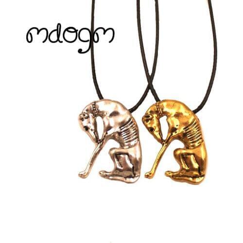 Mdogm Greyhound Necklace Dog Animal Pendant Antique Gold Silver Plated Jewelry For Women Male Female Girls Ladies AKC N141