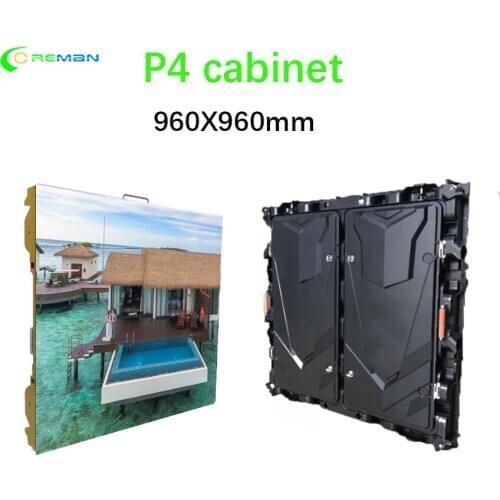 Front service p4 led video wall price 960X960mm solar panel led panel display signage panel board