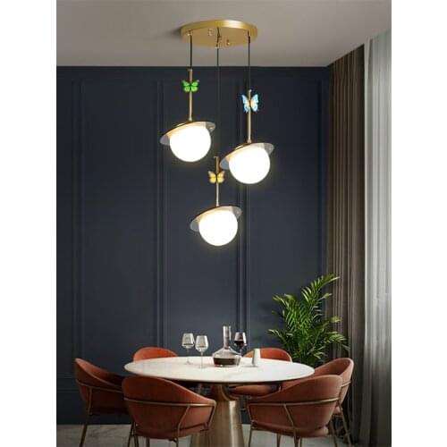Nordic glass planet ball pendant lights restaurant dining room table lighting modern bedroom combination kitchen pendant lamps
