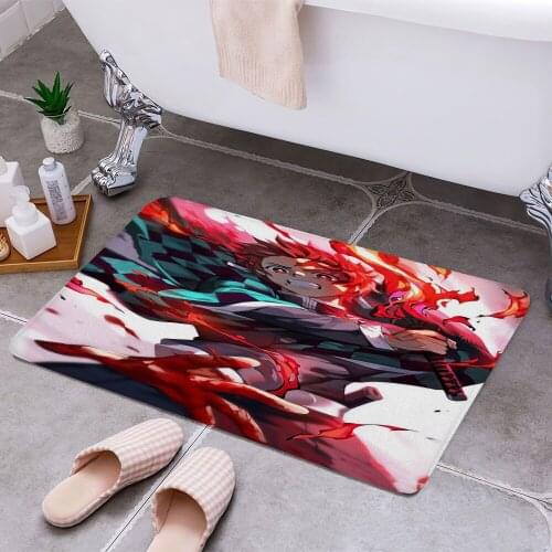 Demon Slayer 6 Cheaper Anti-slip Modern Area Rugs Living Room Balcony Bathroom Printed Carpet Doormat Hallway Bath Mat