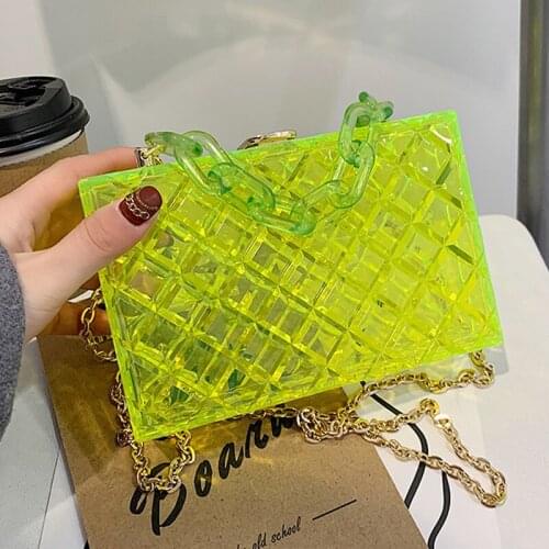 Luxury Acrylic Mini fashion Shoulder Bag 2021 New Transparent Box Bag Chain Crossbody Bag Small Square Bag
