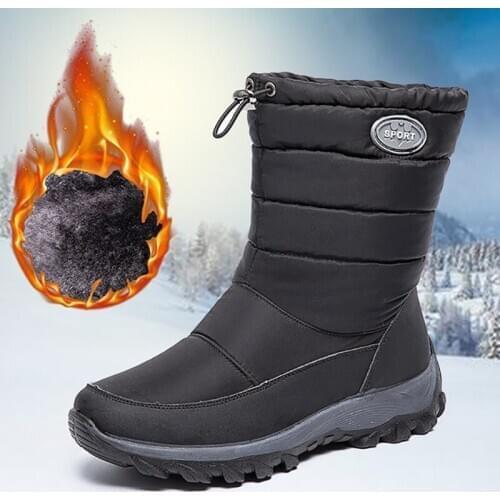 Womens Boots Waterproof Winter Shoes Women Snow Boots Platform Keep Warm Winter Boots With Thick Fur Heels Botas Mujer 2020