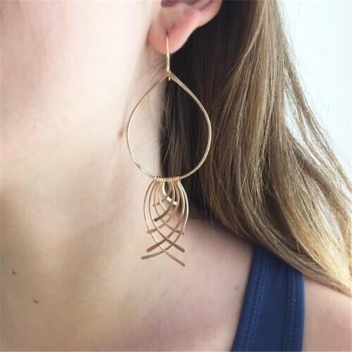 Big Gold Hoop Earrings Handmade Tassel Jewelry 925 Silver Gold Filled Brincos Pendientes Earrings For Women Oorbellen