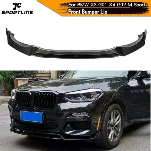 Front Bumper Lip Spoiler For BMW G01 X3 G02 X4 M Sport 2018 - 2020 Carbon Fiber Front Bumper Lip Spoiler Splitters