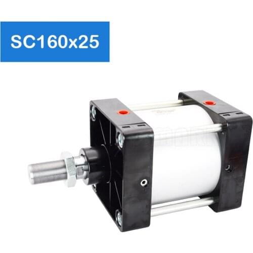 SC160x25 standard air cylinder , Bore 160mm, stroke 25mm, single pole double acting pneumatic cylinder SC160*25