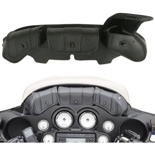 Windshield Bag Tri Pouch 3 Pocket For Harley Touring Electra Street Glide FLHTC FLHX FLHTCU Trike Models 96-13