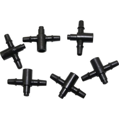 50pcs 3 / 5mm Hose Shunt, Barbed Fitting 1/8-inch Tee Connector Garden Sprinkler System Accessories Gardening Tools