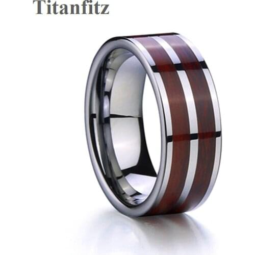 Top Quality wooden Tungsten carbide ring 8mm LOVE Alliances wedding band Couple rings for men and women