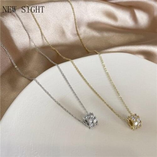 Shiny Side New Fashion Jewelry Geometric Chain Pendant Necklaces for Women Simple Style Charm Necklaces