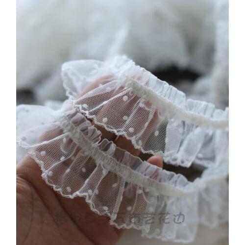 1 Meter Elastic Bands Ruffle Stretch Rubber Lace Ribbon Trims Folds DIY Baby Hair Tie Clothing Sewing Accessories 5cm