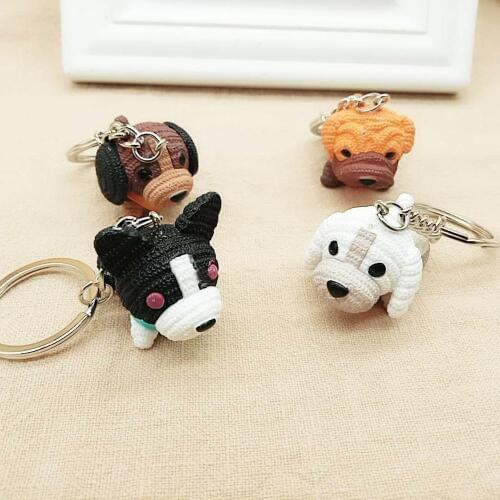 1PC Creative cute colorful toy keycha Sharpei Husky Design pet Clothing mobile phone car accessories sweetheart commemorate gift