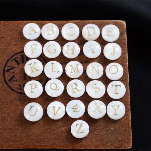 10/20Pcs Natural Shell Alphabet Loose Beads Charms Letter A-Z Mother Of Pearl Beads For DIY Necklace Bracelet Accessories