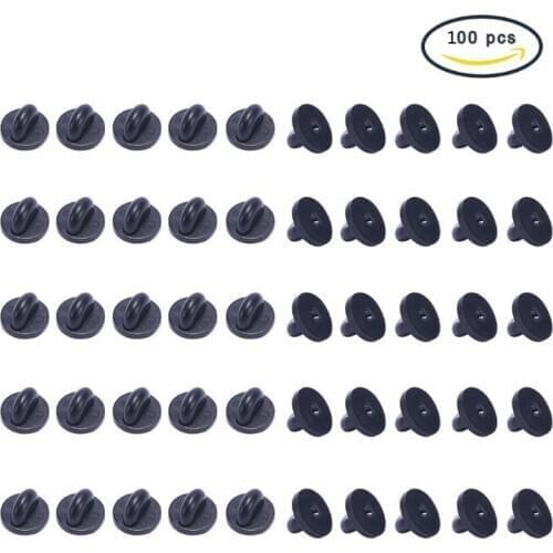 100Pcs PVC Rubber Pin Backs Comfort Fit Tie Tack Lapel Pin Backing Holder Clasps