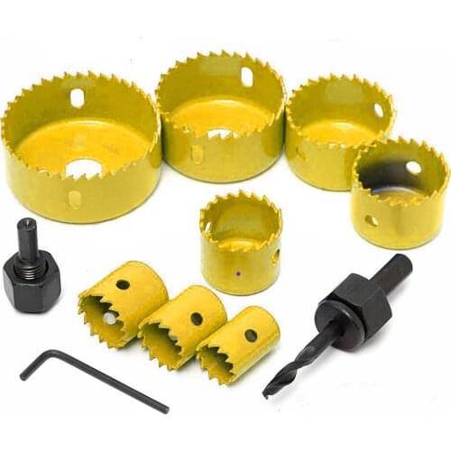 11Pcs Carbon Steel Hole Saws Drill Bit Wood Sheet Metal Cutting Tool Kit for Carpentry Home Garden Supplies Woodworking Tools