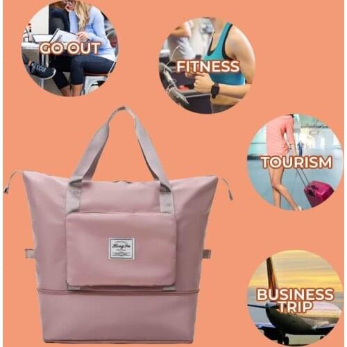 Large Capacity Folding Travel Bag Nylon Women Travel Bags Large Capacity Hand Luggage Tote Duffel Set Overnight For Lady & Men