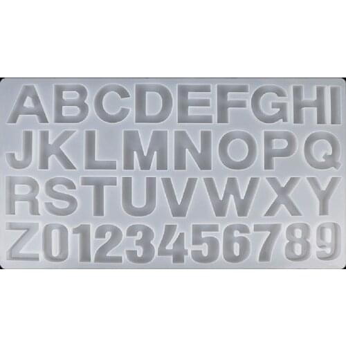 26 English Letter Pendant Resin Mold Number Alphabet Resin Silicone Mold DIY Jewelry Making Letter Keychain Epoxy Craft 1Pc