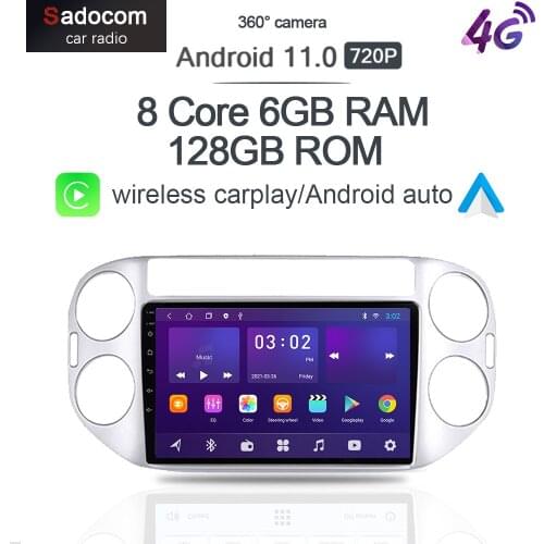 IPS DSP 6G+128G Android 10 Car DVD Player For VW Volkswagen Tiguan 1 NF 2006 2008 2010 2012-2016 CarPlay 4G LTE GPS RDS Radio