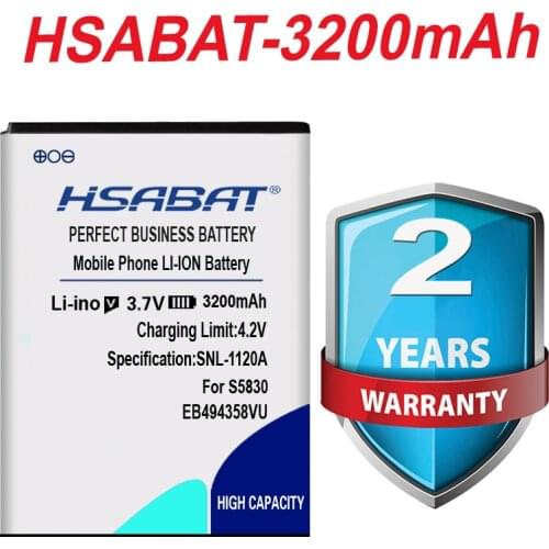 Battery for Samsung Galaxy Y Duos S6102 Mini 2 Battery S5830 S6500 S6802 Galaxy Ace Plus S7500 S7508 3200mAh EB464358VU