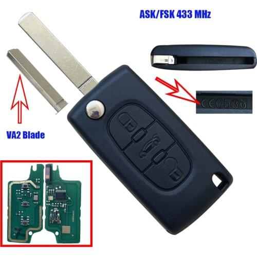 CE0536 Model Car Remote Key 433Mhz ID46 for CITROEN C1 C2 C3 C4 C5 Berlingo Picasso For Peugeot 207 208 307 308 408 Flip Key