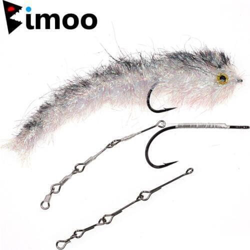 Bimoo 2 Sets Articulated Fish Shank Streamer Fly Tying Shank Pike Fly Tying Material Size Standard Long