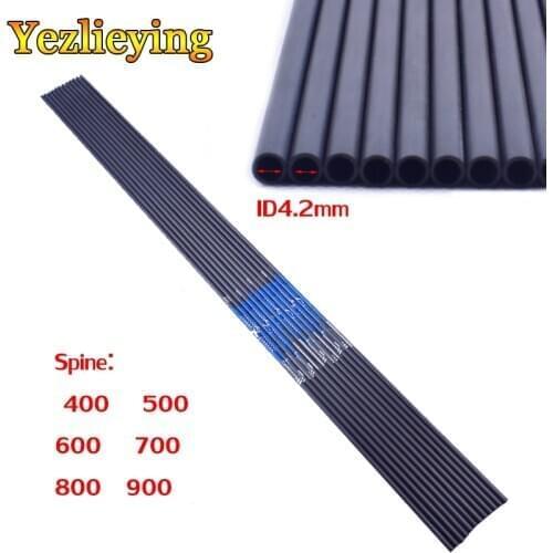 6/12/24PCS Hunting Archery Bolts Pure Carbon Arrows Shaft Spine600-900 ID4.2mm Bow Recurve for Bow