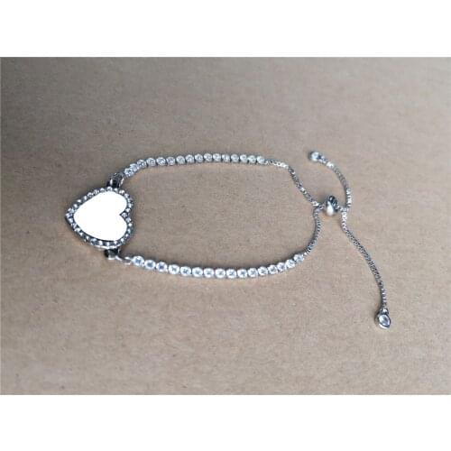 Sublimation blank heart bracelets for women fashion hot transfer printing fashion bracelet diy consumables 10pcs/lot