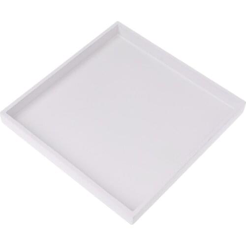 D08D Wood Tray Food Serving Makeup Storage Fruit Plate Photo Props Modern White