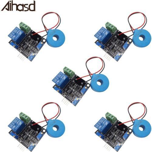 5PCS/LOT DC 5V Current Detector Sensor Module AC / Short Circuit Detection Max AC 50A 50A Digital Output