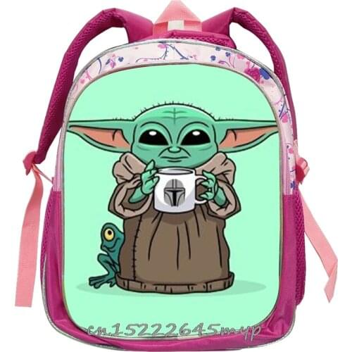 13 Inch Mandalorian Baby Yoda Backpack Kids Bag Kindergarten Bag Waterproof Backpack Daily Backpack Childrens Backpack