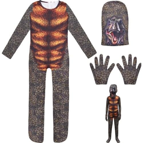 Halloween Childrens Dinosaur World Tyrannosaurus Rex One-piece Cosplay Costume Boys and Girls Party Holiday Cosplay Costumes
