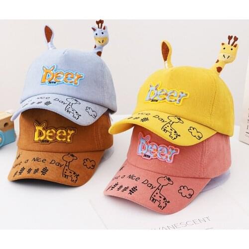 Childrens Baseball Cap Cartoon Giraffe Dolls Childrens Caps Boys And Girls Cute Sun Hats United States Russia Popular Japan