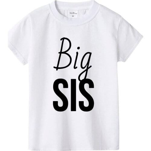 Big Bro Big Sis Lil Bro Lil Sis Baby T-shirt Kids T-shirts Baby Gift Summer Short Sleeve Family Matching Brother and Sister Tee