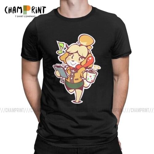 Isabelle Ready For Work T Shirt Mens Pure Cotton Vintage T-Shirt Round Neck Animal Crossing Video Games Tees Clothing Plus Size