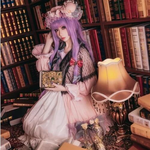 Hot Selling Game Touhou Project Patchouli Knowledge Cosplay Costume Lovely Uniform Dress Carnival Party Role Play Clothing S-L