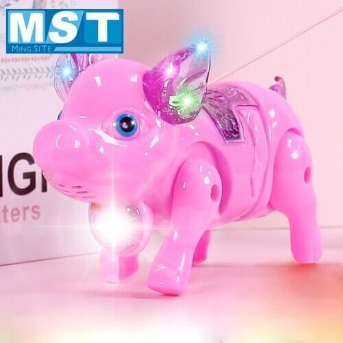 Baby Toy Electric Luminous Music Walking Simulation Animal Pig Electronic Pets Robot Kids Early Educational Toy