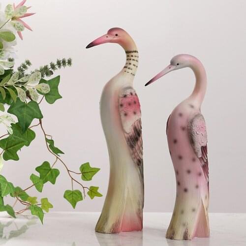Personality Animal Crane Resin Sculpture Decoration Home Adornment Living Room Wine Cabinet Desktop Creative Crafts Ornaments