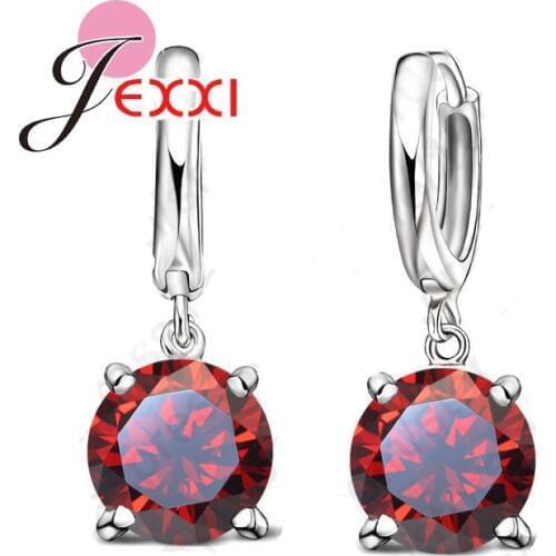 Dangle Earrings CZ Crystal Big Round Earrings For Women Girls Gift Fashion Jewelry