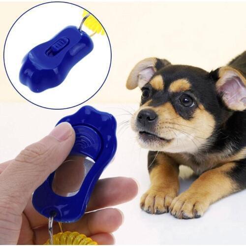 Pet Cat Dog Training Clicker with Wrist Strap Plastic Adjustable Sound Key Chain Dogs Click Trainer Pet Dog Supplies