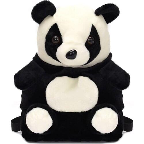 Lovely Panda Animal Plush Backpacks Cartoon Woman Shoulder Bag Cover Kindergarten Backpack Soft Bag Children Kids Girls For Gift