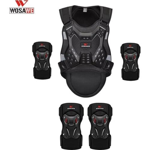 WOSAWE Adult Motorcycle Vest Armor Motocross Chest Back Protector Elbow Knee Pads Spine Shoulder Chest Protection