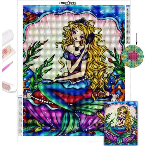 DIY Diamond Painting kits 5D Full Round Drill with AB Cartoon Girl Series Princess Home Decoration Hanging Painting