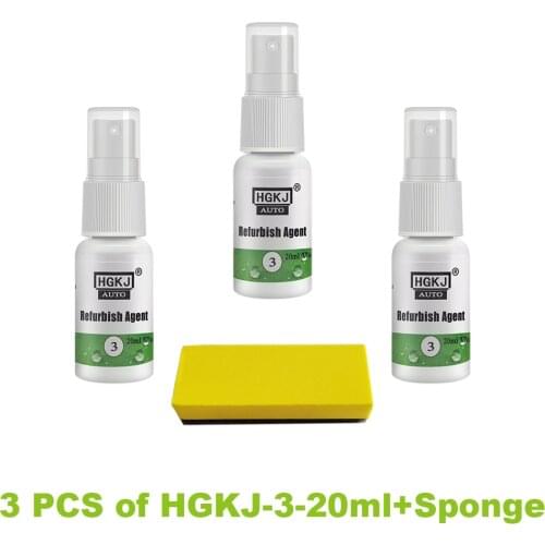 HGKJ-3-20ml×3 PCS with Sponge of Car Plastic Refreshing Car Plastic Repairman of Car Interior Cleaning Leather Repair Kit
