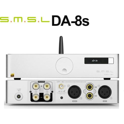 SMSL DA-8S Desktop High Performance Digital Power Amplifier full balanced design support RCA/XLR/BT input