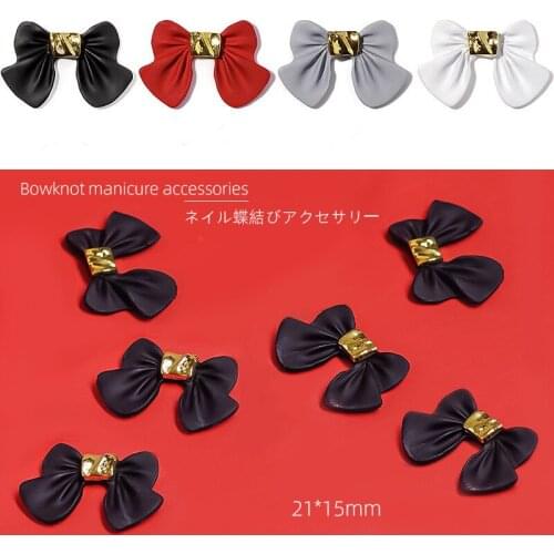 New 5 PCS Bows Nail Art Accessories 3D Metal Resin Small Bow Japanese Jewelry Manicure Accessories