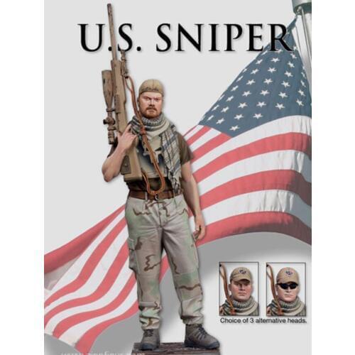 New Unassembled 1/18 90MM modern man stand 90MM (have 3 heads ) Resin Figure Unpainted Model Kit